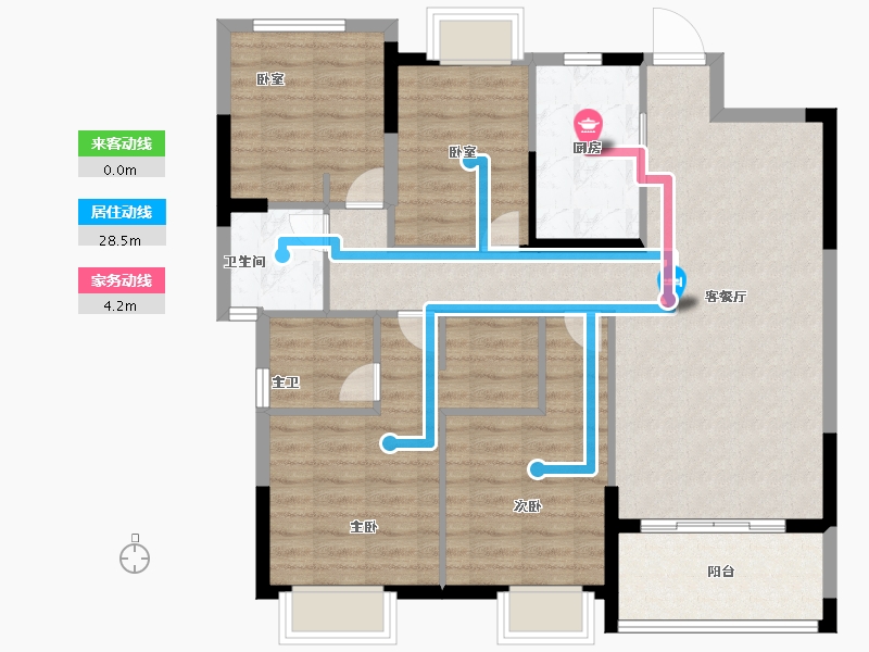 福建省-福州市-凯佳江南江南里-100.00-户型库-动静线