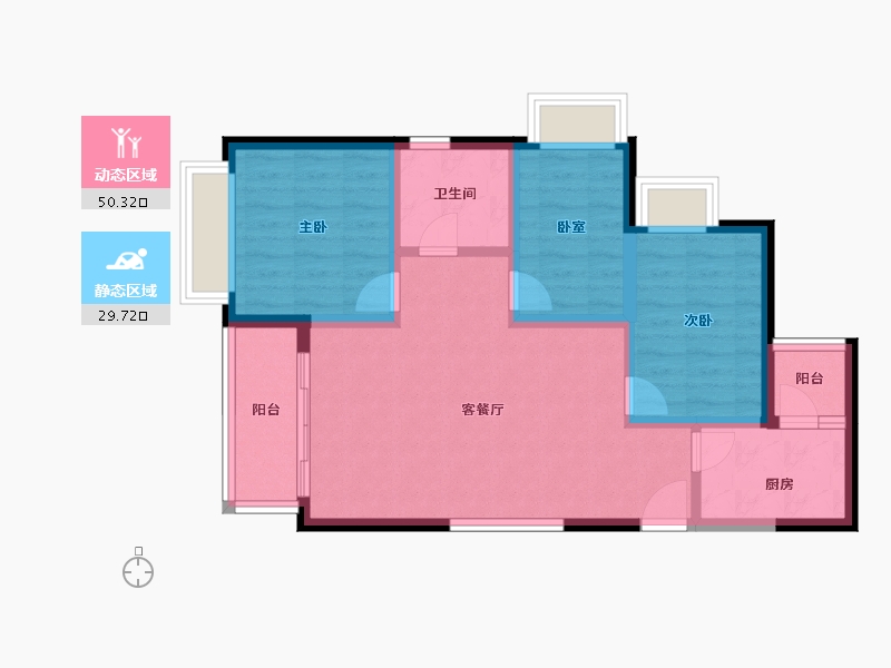 云南省-昆明市-佳兆业城市广场-71.20-户型库-动静分区