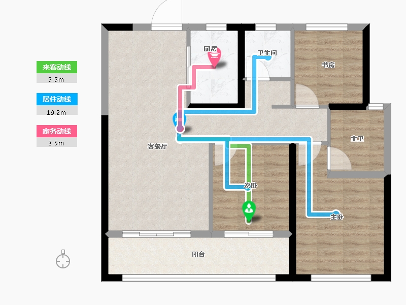 陕西省-宝鸡市-高新序-83.14-户型库-动静线