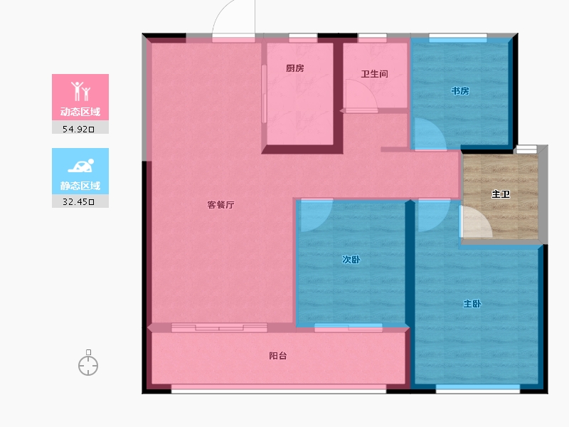 陕西省-宝鸡市-高新序-83.14-户型库-动静分区