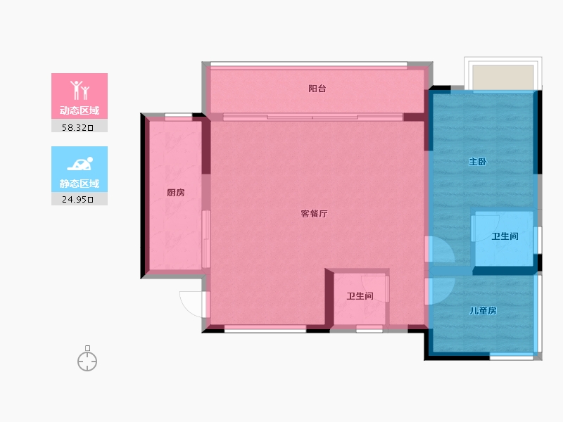 四川省-内江市-嘉宏·未来城-74.92-户型库-动静分区