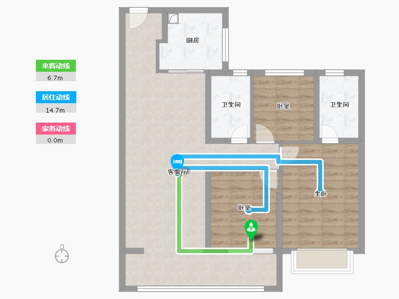 江苏省-南京市-华润置地中心·云上润府-86.40-户型库-动静线