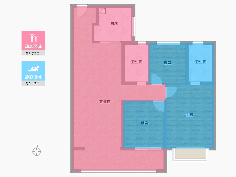 江苏省-南京市-华润置地中心·云上润府-86.40-户型库-动静分区