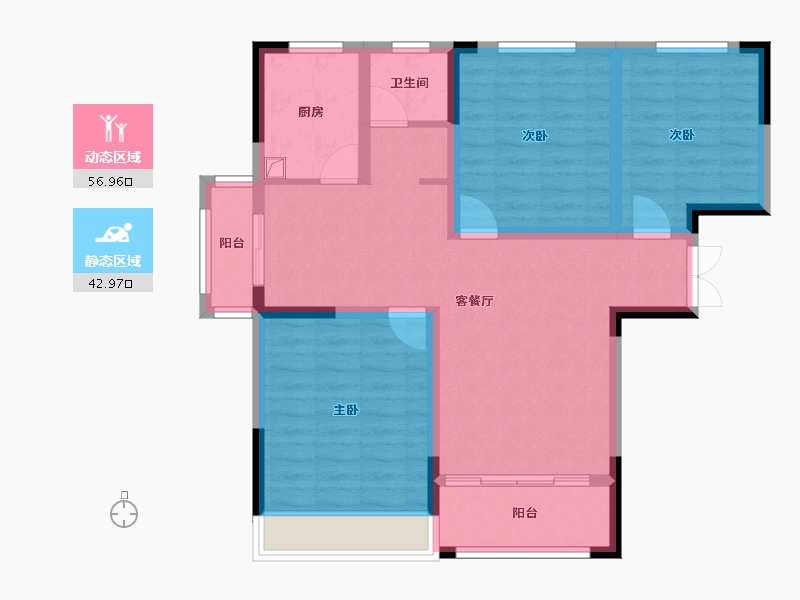 河南省-信阳市-兴福·康养城-88.80-户型库-动静分区