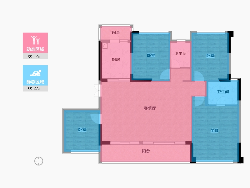 四川省-成都市-锦绣世家-109.05-户型库-动静分区