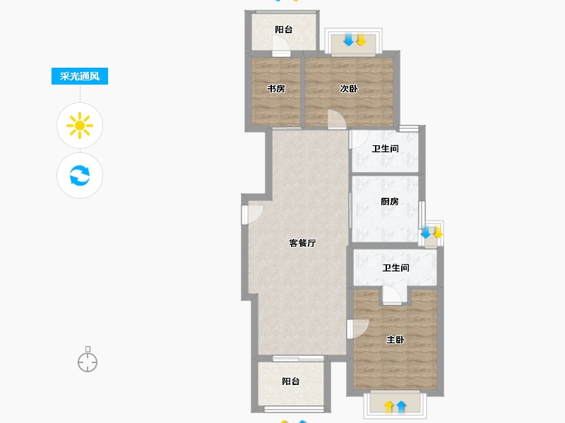 上海-上海市-天安1号-79.00-户型库-采光通风