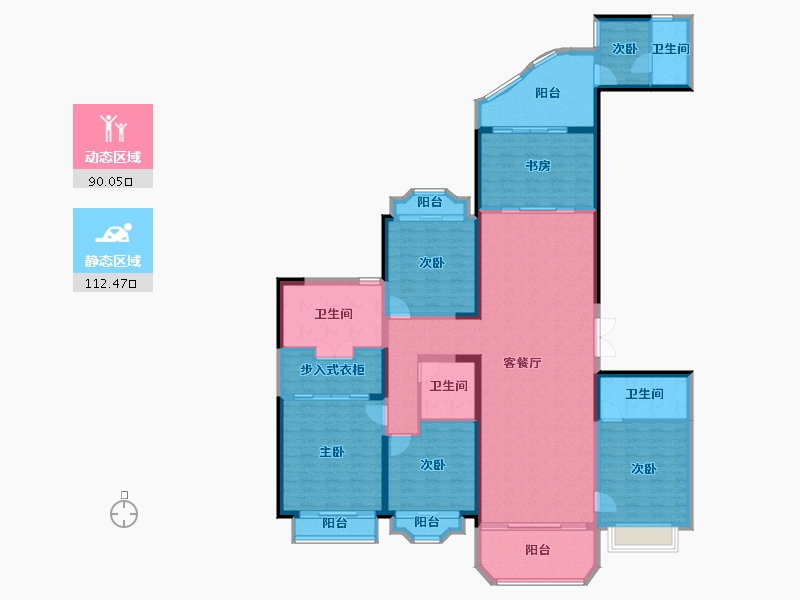 广东省-广州市-星河湾·半岛五號-183.84-户型库-动静分区