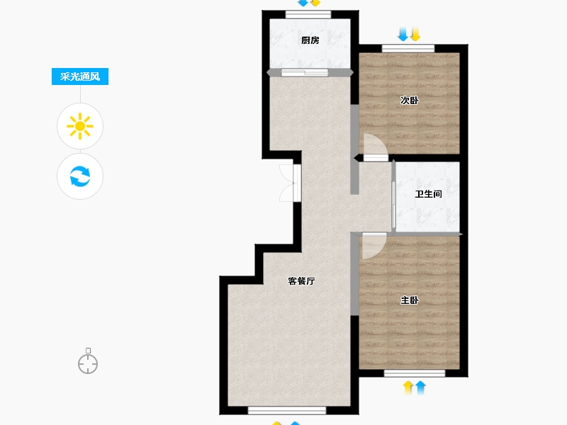 内蒙古自治区-通辽市-通辽·桃花源-67.21-户型库-采光通风