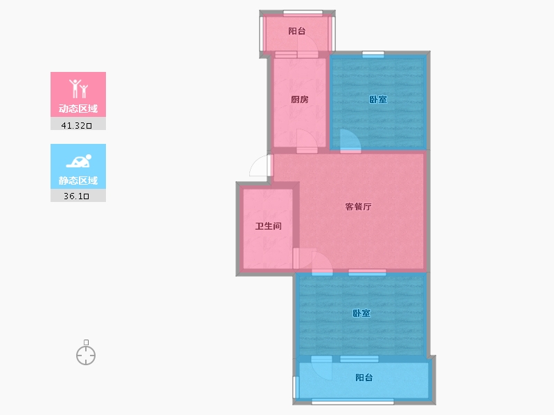 北京-北京市-清源东里-67.20-户型库-动静分区