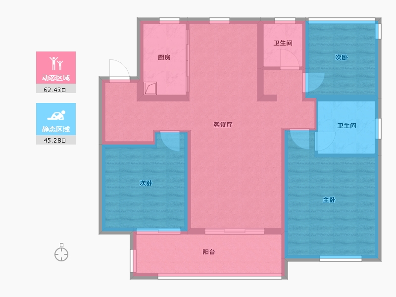 江苏省-扬州市-金文昌华府-96.00-户型库-动静分区