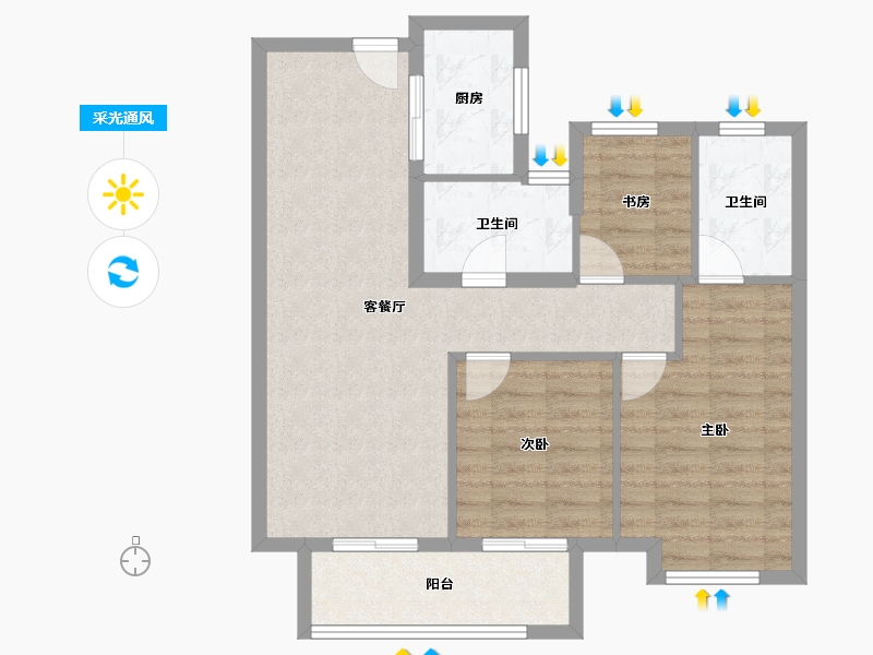 湖北省-武汉市-御璟上城-78.04-户型库-采光通风