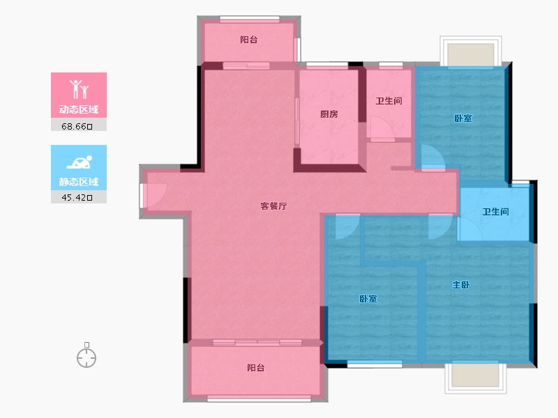 湖南省-永州市-北美枫景-101.58-户型库-动静分区