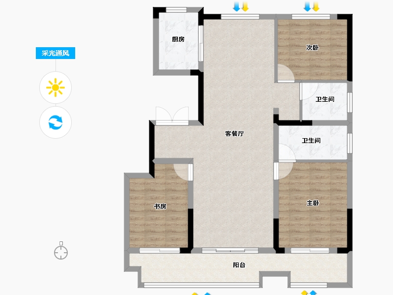 河南省-商丘市-住友·翰林府-105.00-户型库-采光通风