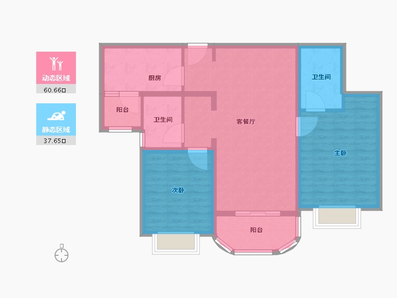 上海-上海市-世纪前滩·天汇-88.00-户型库-动静分区