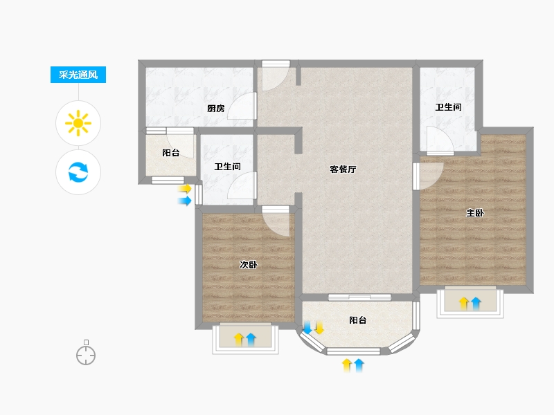 上海-上海市-世纪前滩·天汇-88.00-户型库-采光通风