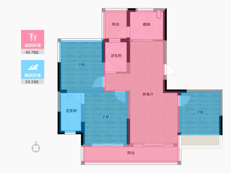 四川省-绵阳市-臻溪叠院-78.53-户型库-动静分区