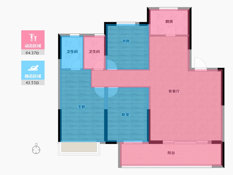 甘肃省-庆阳市-阳周一品-97.60-户型库-动静分区