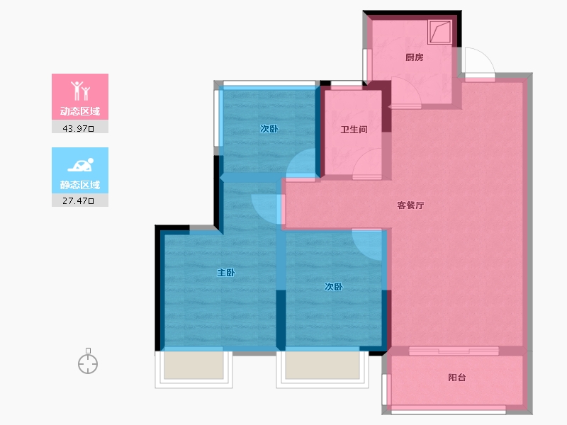 四川省-内江市-嘉宏·未来城-62.44-户型库-动静分区