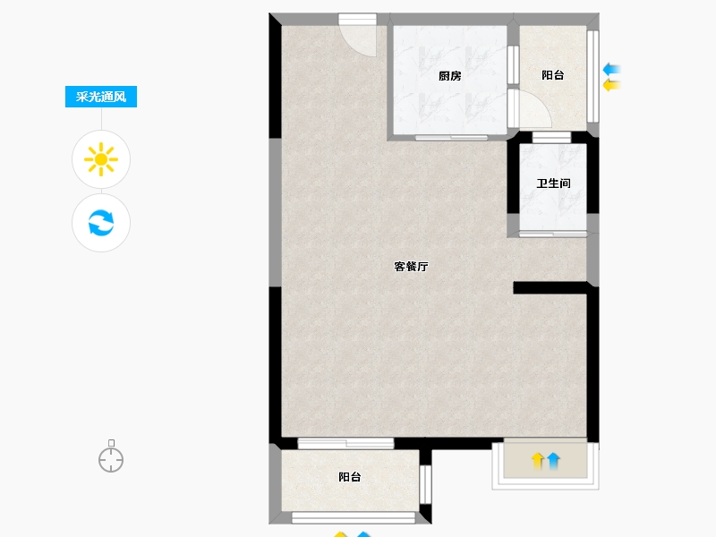 广东省-广州市-合景朗云花园-98.91-户型库-采光通风