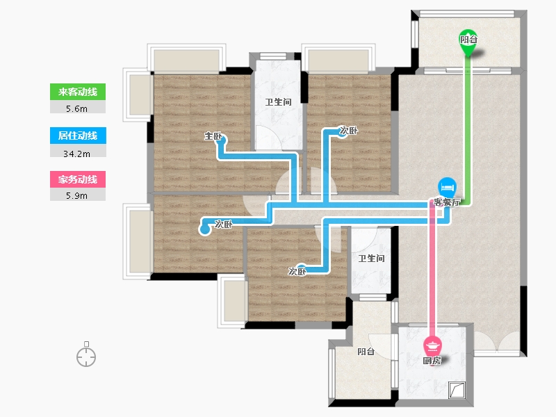 广东省-佛山市-广佛新世界花园洋房-122.41-户型库-动静线