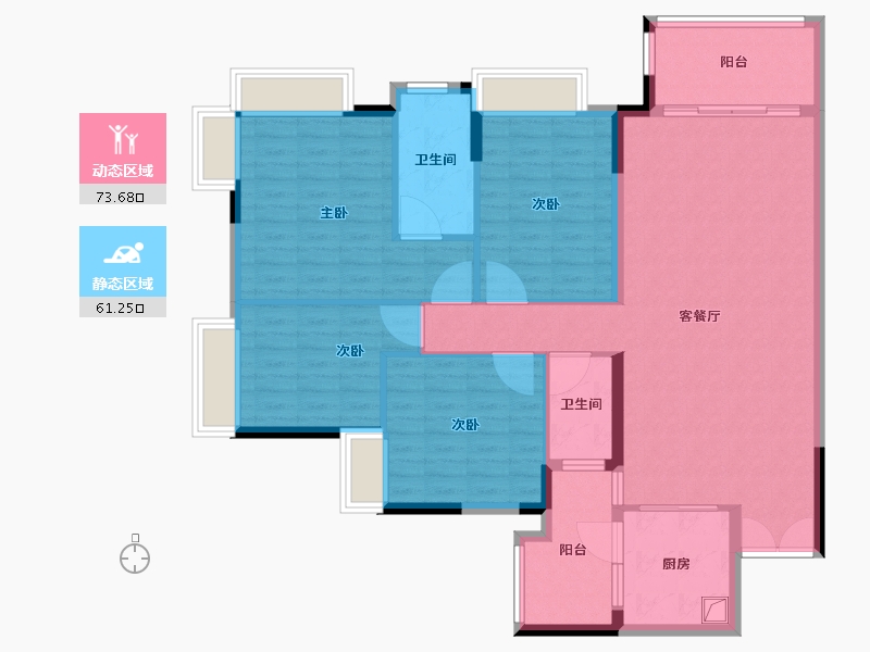 广东省-佛山市-广佛新世界花园洋房-122.41-户型库-动静分区