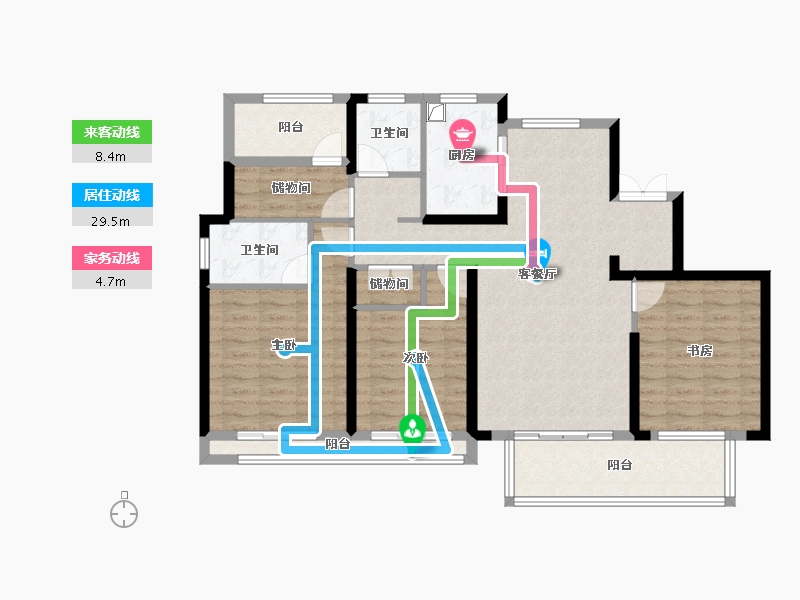 浙江省-温州市-水头·江南壹号院-112.00-户型库-动静线