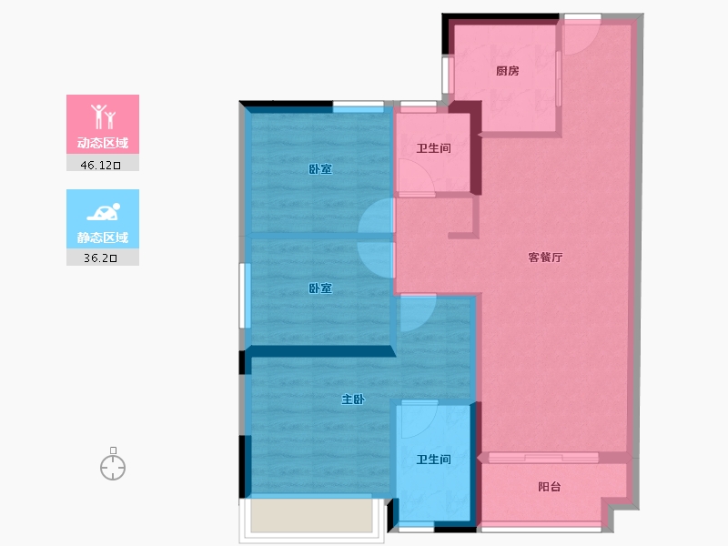 广东省-珠海市-山东健康·家人乐府-73.37-户型库-动静分区