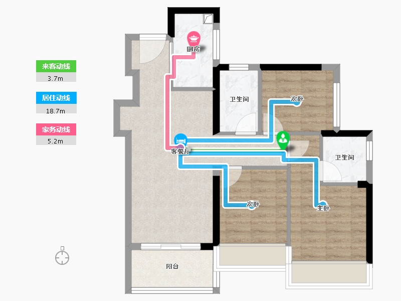 广东省-深圳市-坪山城投·鸿鹄里-66.56-户型库-动静线