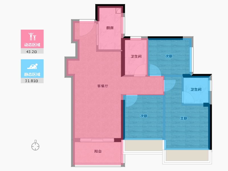 广东省-深圳市-坪山城投·鸿鹄里-66.56-户型库-动静分区