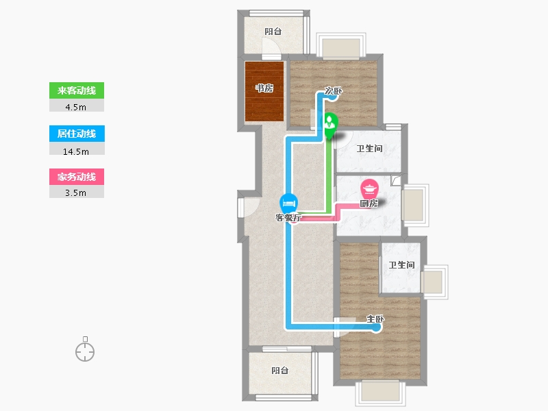 上海-上海市-天安1号-79.29-户型库-动静线