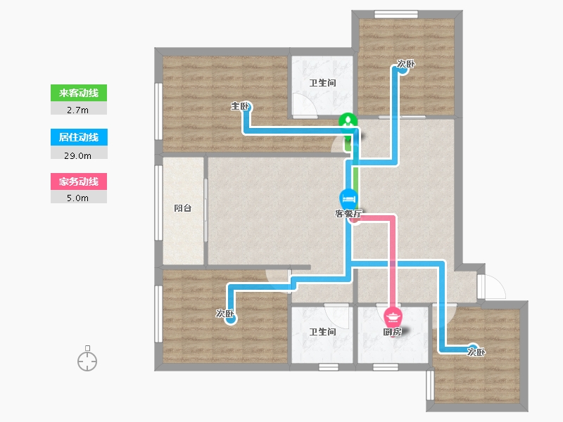 吉林省-延边朝鲜族自治州-嘉年华公馆·大千城二期-100.71-户型库-动静线