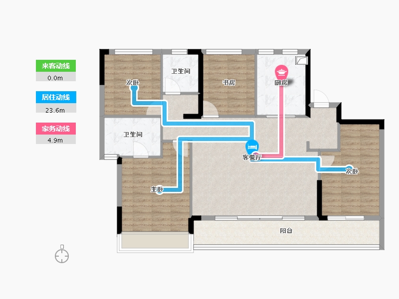 浙江省-金华市-蓝城天玥-114.39-户型库-动静线