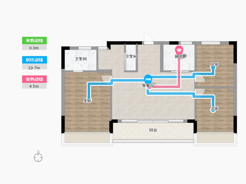 浙江省-金华市-蓝城天玥-85.00-户型库-动静线