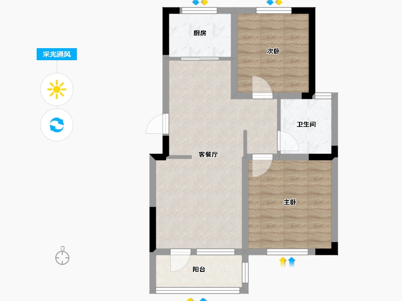 山东省-威海市-上海大公馆-64.00-户型库-采光通风