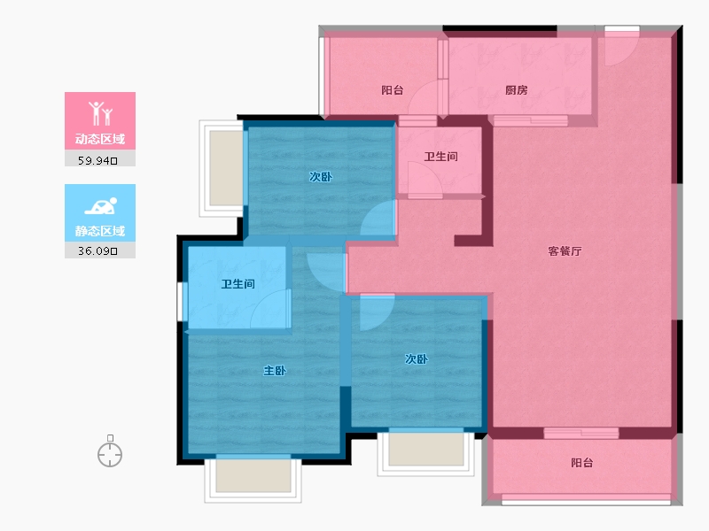 云南省-昆明市-佳兆业城市广场-85.00-户型库-动静分区