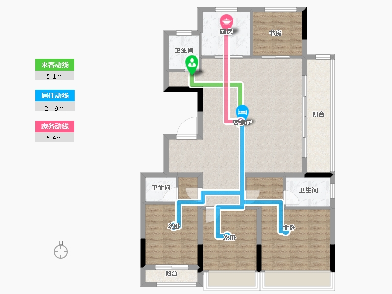 浙江省-杭州市-地铁越秀·星漫云渚-111.38-户型库-动静线