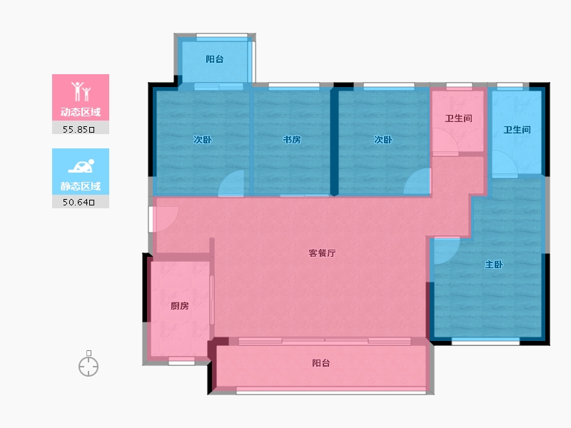 四川省-成都市-高投俊悦府-96.14-户型库-动静分区