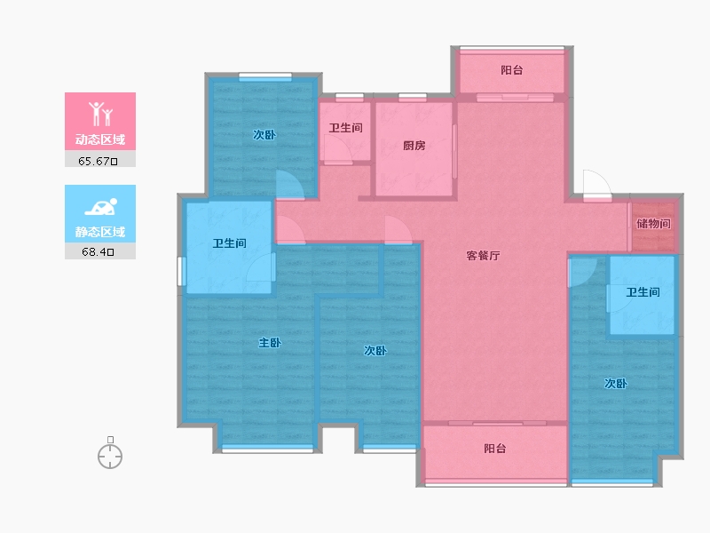 江苏省-南京市-电建洺悦府-127.11-户型库-动静分区