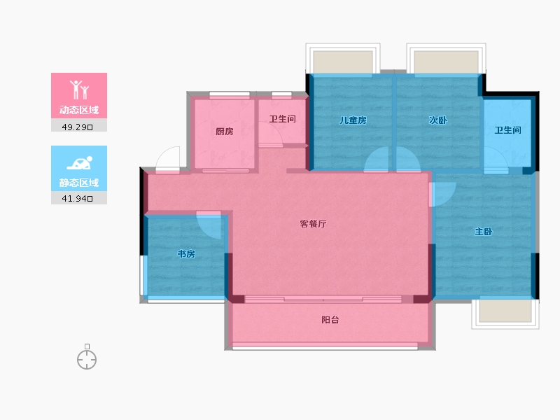 四川省-内江市-嘉宏·未来城-82.03-户型库-动静分区