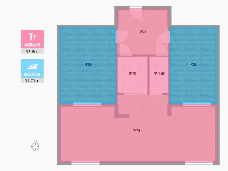 河北省-石家庄市-石炼第二生活区-68.00-户型库-动静分区