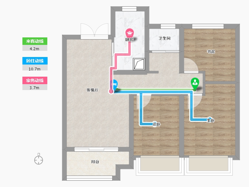 河北省-沧州市-荣盛君兰苑-76.80-户型库-动静线