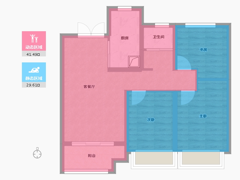 河北省-沧州市-荣盛君兰苑-76.80-户型库-动静分区