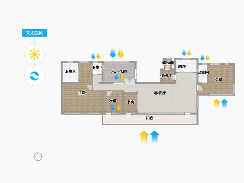 山东省-济南市-凤鸣润府-212.01-户型库-采光通风