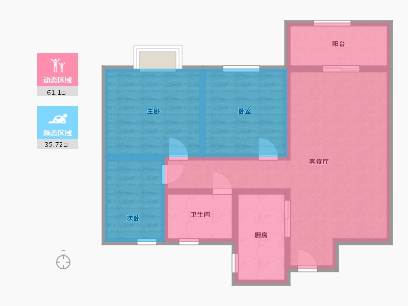 山东省-莱芜市-鸿升苑-85.60-户型库-动静分区