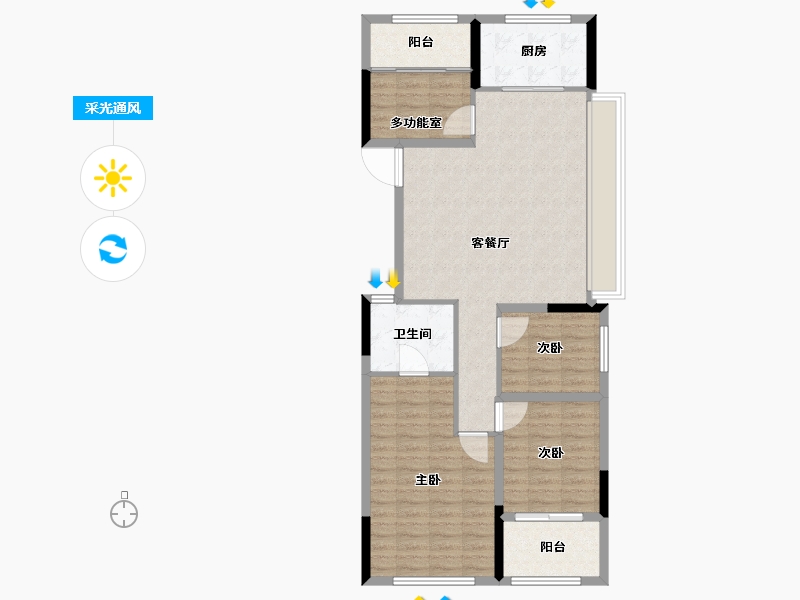 浙江省-湖州市-祥新玖境府-95.01-户型库-采光通风