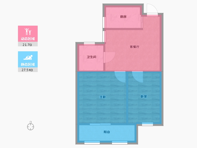 江苏省-南京市-清荷园小区-南园-48.10-户型库-动静分区