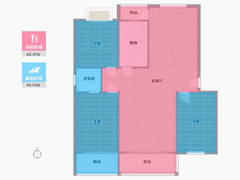 安徽省-马鞍山市-东方嘉园-二村-102.80-户型库-动静分区