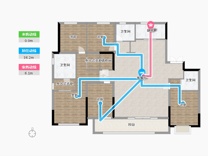 浙江省-宁波市-汀澜鸣翠府-180.80-户型库-动静线