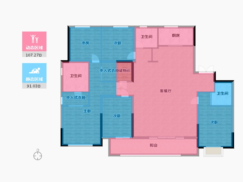 浙江省-宁波市-汀澜鸣翠府-180.80-户型库-动静分区