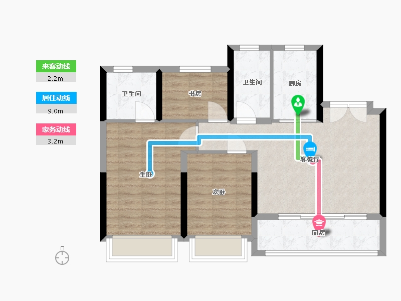 浙江省-台州市-高速·云曜芳华-72.24-户型库-动静线